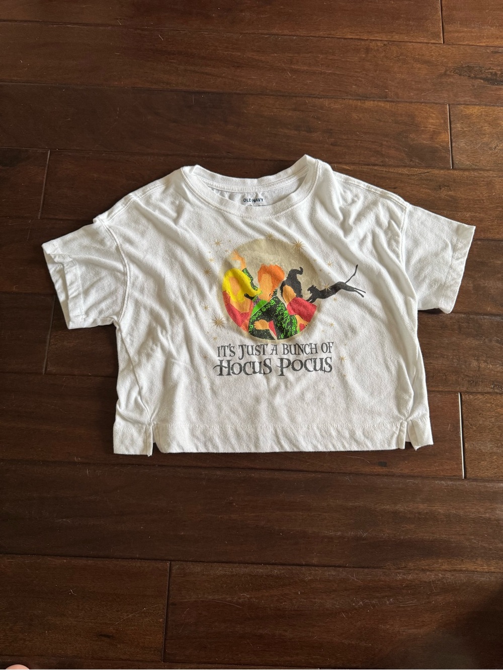 Old Navy White Cropped 'Hocus Pocus' Graphic Tee